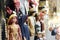 Mannequins dressed in national clothes are displayed in front of a store in Istanbul, Turkey