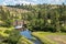 Manning-Rye Covered Bridge in the Palouse region of Washington State, spans the Palouse river in Colfax, WA