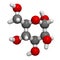 Mannose D-mannose sugar molecule. 3D rendering. Epimer of glucose. Atoms are represented as spheres with conventional color.