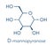 Mannose D-mannose sugar molecule. Epimer of glucose. Skeletal formula.