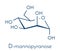 Mannose D-mannose sugar molecule. Epimer of glucose. Skeletal formula.