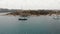 Manoel Island Coast line from the TignÃ© Seafront in Sliema city in Malta - Ascending wide aerial shot