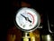 Manometer closeup showing air pressure in compressor