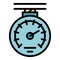 Manometer device icon color outline vector