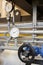 Manometer pressure gas line with valve