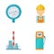 Manometer, worker oilman, fuel refueling, oil factory. Oil industry set collection icons in cartoon style vector symbol