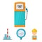 Manometer, worker oilman, fuel refueling, oil factory. Oil industry set collection icons in cartoon style vector symbol