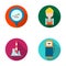 Manometer, worker oilman, fuel refueling, oil factory. Oil industry set collection icons in flat style vector symbol