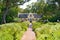 Manor house, beautiful garden in South Africa. Flowering garden of Vergelegen Wine Estate in Somerset West.