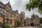 Manor House built in Jacobean period architecture 1630 in guiting yellow stone, in the Cotswold village of Stanway Gloucestershire