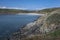 Manorbier beach view from cliff top