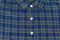 Mans blue cotton plaid shirt - stock photo
