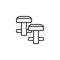 Mans cufflinks outline icon