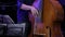 Mans Hand Play Double Bass