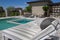 Mansion home outdoor plaza patio and pool