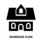 Mansion icon vector isolated on white background, logo concept o