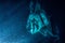 Manta eating krill plancton at night