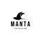 manta fish vintage logo minimalist Illustration