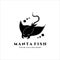 manta fish vintage logo vector illustration design