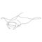 Manta ray illustration drawn by one line. Minimalist style