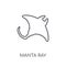 Manta ray linear icon. Modern outline Manta ray logo concept on