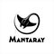 Manta stingray logo design animal vector simple black graphic