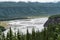 Mantanuska River view with sandbars from Alaska`s Glenn Highway
