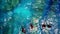 Mantese fish swimming in the ocean