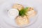 Manti ravioli large dumplings plate with sour