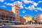 Mantova city Piazza delle Erbe evening view, European capital of culture and UNESCO world heritage site