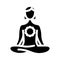 mantra meditation glyph icon vector illustration