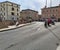 In Mantua city streets awaiting the passage of the Giro d`Italia.