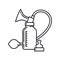 Manual breast pump vector line icon