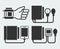 Manual and electronic isolated tonometers silhouettes