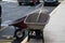 manual iron wheelbarrow wheel metal outdoor job