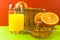 Manual juicer with basket oranges