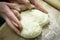 Manual kneading of dough for cooking homemade food