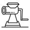 Manual meat grinder icon, outline style