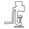Manual mincer Meat grinder Vintage kitchen equipment Mill Shredder icon outline black color vector illustration flat style image
