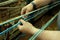 Manual rope making by professional rope maker