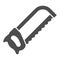Manual saw solid icon, house repair concept, saw sign on white background, handsaw icon in glyph style for mobile