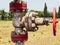 Manual shut-off valve on oil . Oil well wellhead equipment