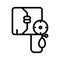 Manual tensimeter line icon. simple design editable. design illustration