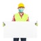 Manual worker wearing safety face mask