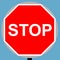 Manually operated temporary stop sign