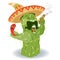 Manually painted, digitally remastered, green cactus character