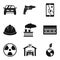 Manufacture of component icons set, simple style