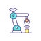 Manufacturing automation RGB color icon
