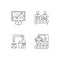 Manufacturing business pixel perfect linear icons set