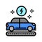 manufacturing electric car color icon vector illustration